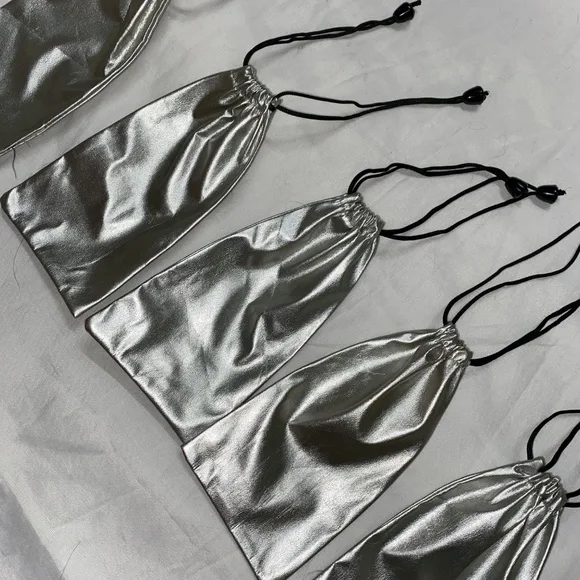 * 7A soft Pouch silver drawstring pouches sunglasses size 5 Pack - Picture 2 of 4